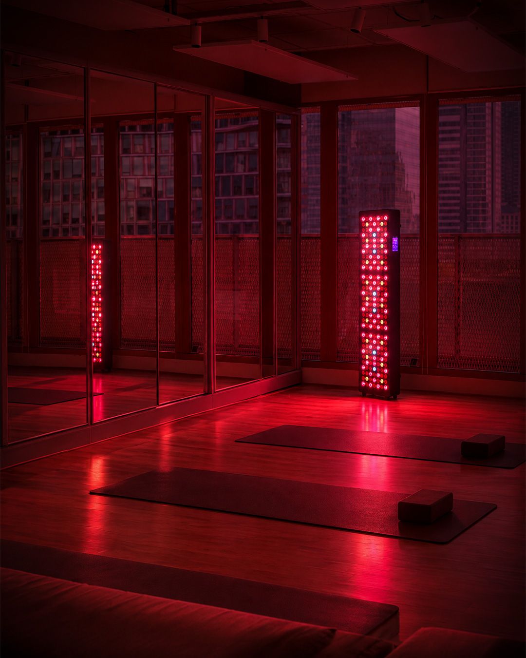 Small-Body panel in the studio beside yoga mats