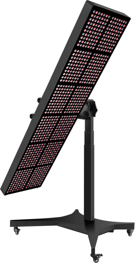 Red light panel tilted on the motorised electric stand
